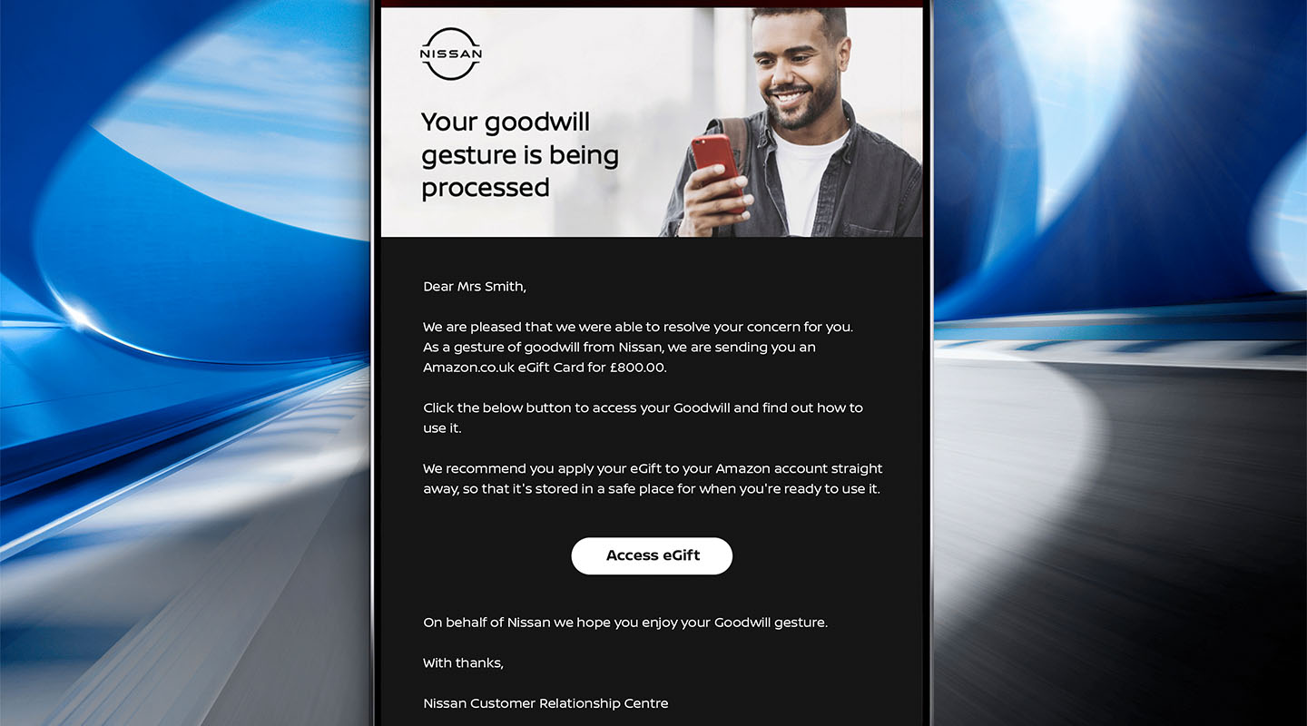 Nissan Email on iPad